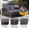 Patio Rattan Daybed with 4-Level Adjustable Backrest and Retractable Side Tray
